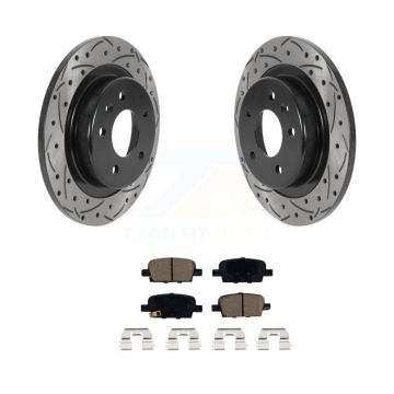 Rear Coated Drilled Slotted Disc Brake Rotors And Ceramic Pads Kit For Chevrolet Malibu KDC-100858
