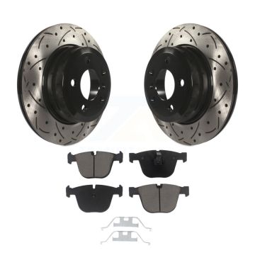 Rear Drilled Slot Disc Brake Rotor & Ceramic Pad Kit For 2009 BMW X6 xDrive35i From 10 08 KDC-100861
