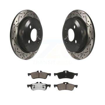 Rear Coated Drilled Slotted Disc Brake Rotors And Ceramic Pads Kit For Mini Cooper KDC-100863