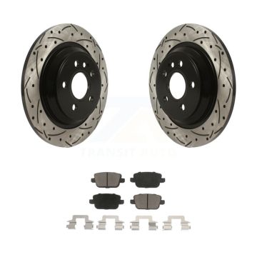 Rear Drill Slot Brake Rotor Ceramic Pad Kit For Volvo S80 FWD With Electric Parking KDC-100864