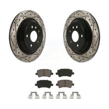 Rear Drill Slot Brake Rotors Ceramic Pad Kit For Volvo XC70 S60 V60 S80 Cross Country V70 KDC-100865