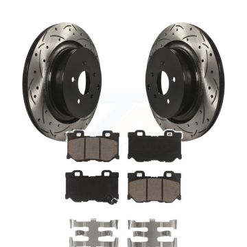 Rear Drilled Slot Brake Rotor Ceramic Pad Kit For INFINITI Q50 Q60 M37 FX50 QX70 Q70 Q70L KDC-100879