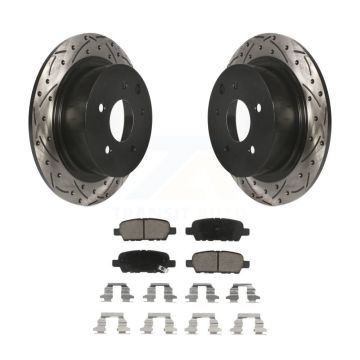 Rear Drilled Slot Disc Brake Rotor & Ceramic Pad Kit For Nissan Sentra Altima Juke Maxima KDC-100880