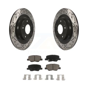 Rear Drill Slot Disc Brake Rotors Ceramic Pad Kit For Mitsubishi RVR Outlander PHEV Sport KDC-100886
