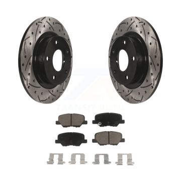 Rear Coated Drilled Slotted Disc Brake Rotors And Ceramic Pads Kit For 2014-2015 Mazda 6 KDC-100887
