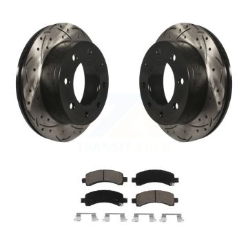 Rear Drilled Slot Brake Rotors Ceramic Pad Kit For Chevrolet GMC Express 2500 Savana 3500 KDC-100888