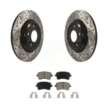 Rear Drilled Slot Disc Brake Rotor & Ceramic Pad Kit For Audi Q5 A4 Quattro A5 allroad S5 KDC-100892