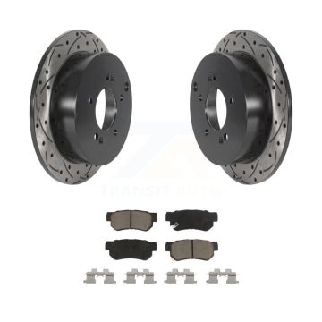 Rear Drill Slot Disc Brake Rotor Ceramic Pad Kit For Hyundai Tucson Kia Sportage Santa Fe KDC-100895