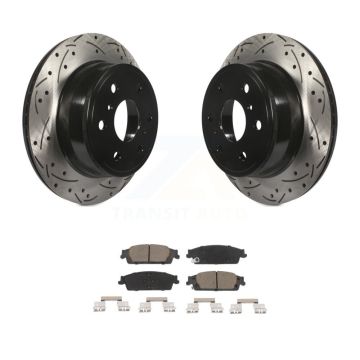 Rear Drill Slot Brake Rotor Ceramic Pad Kit For Chevrolet GMC Silverado 1500 Sierra Tahoe KDC-100898