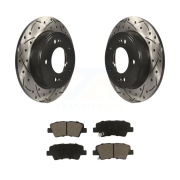 Rear Drilled Slot Brake Rotors Ceramic Pad Kit For Kia Hyundai Kona Forte Soul Elantra GT KDC-100900