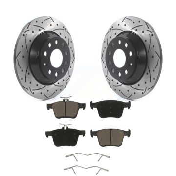 Rear Drilled Slot Disc Brake Rotor Ceramic Pad Kit For Volkswagen Tiguan Jetta Audi Q3 TT KDC-100907