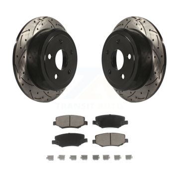 Rear Coated Drilled Slotted Disc Brake Rotors And Ceramic Pads Kit For Jeep Wrangler JK KDC-100910