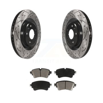 Rear Drill Slot Brake Rotors Ceramic Pad Kit For Audi Q5 A4 Quattro A5 Sportback S5 S4 A6 KDC-100911