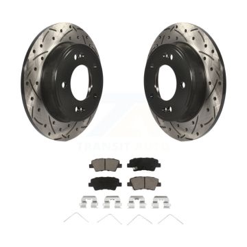 Rear Coat Drill Slot Disc Brake Rotors Ceramic Pad Kit For Hyundai Elantra Venue Kia Soul KDC-100915