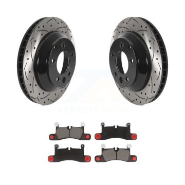 Rear Drilled Slot Disc Brake Rotor Ceramic Pad Kit For Volkswagen Touareg Porsche Cayenne KDC-100916