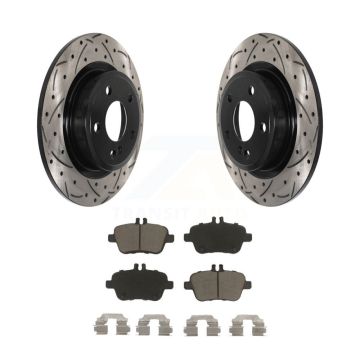 Rear Drill Slot Brake Rotor Ceramic Pad Kit For Mercedes-Benz GLA250 CLA250 B250 INFINITI KDC-100920