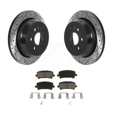 Rear Drilled Slot Brake Rotor Ceramic Pad Kit For 2015-2020 Chevrolet Colorado GMC Canyon KDC-100921