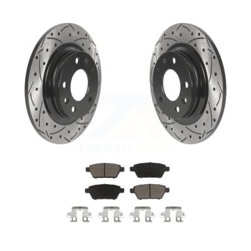 Rear Drilled Slot Brake Rotors Ceramic Pad Kit For Ford Fusion Mazda 6 Lincoln MKZ Zephyr KDC-100923