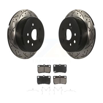 Rear Coated Drilled Slotted Disc Brake Rotors And Ceramic Pads Kit For Lexus IS250 KDC-100930