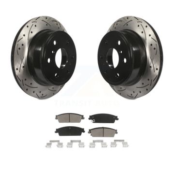 Rear Drill Slot Brake Rotor Ceramic Pad Kit For Chevrolet GMC Sierra 1500 Silverado Tahoe KDC-100932