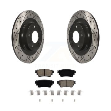 Rear Drilled Slot Brake Rotor Ceramic Pad Kit For Mitsubishi Outlander Eclipse Cross PHEV KDC-100947