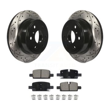 Rear Drill Slot Brake Rotor Ceramic Pad Kit For GMC Sierra 1500 With Manual Parking KDC-100948