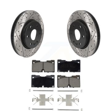 Front Drilled Slot Brake Rotor Ceramic Pad Kit For GMC Chevrolet Silverado 1500 Sierra XL KDC-100951