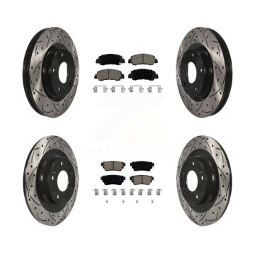 Front Rear Coat Drill Slot Disc Brake Rotors Ceramic Pad Kit For Mitsubishi Eclipse Cross KDC-100955
