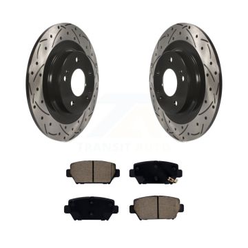 Rear Coated Drilled Slotted Disc Brake Rotor Ceramic Pad Kit For Mitsubishi Eclipse Cross KDC-100962