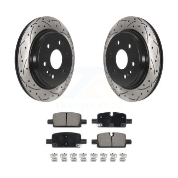 Rear Drill Slot Brake Rotor Ceramic Pad Kit For GMC Chevrolet Silverado 1500 Sierra Yukon KDC-100963