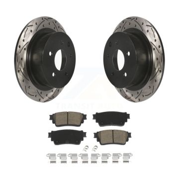 Rear Drilled Slot Brake Rotor Ceramic Pad Kit For Nissan Altima With Manual Parking KDC-100964