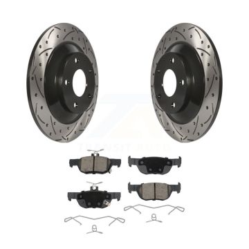 Rear Coated Drilled Slotted Disc Brake Rotor And Ceramic Pad Kit For Mazda CX-30 MX-30 EV KDC-100972