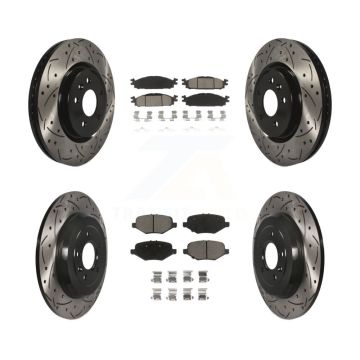 Front Rear Drill Slot Brake Rotors Ceramic Pad Kit For 15 Ford Explorer Limited/Sport/XLT KDC-101016