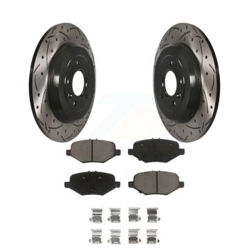 Rear Drilled Slot Brake Rotor Ceramic Pad Kit For Ford Explorer Without Heavy Duty Brakes KDC-101031