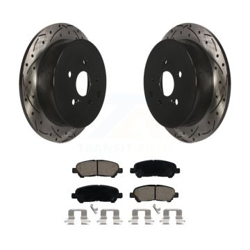 Rear Coated Drilled Slotted Disc Brake Rotors And Ceramic Pads Kit For Toyota Highlander KDC-101032