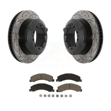 Rear Drill Slot Brake Rotor Ceramic Pad Kit For Ram Dodge Sterling Truck 4500 5500 Bullet KDC-101055
