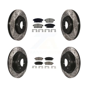 Front Rear Drilled Slot Brake Rotor Ceramic Pad Kit For Chevrolet Cruze Buick Verano Volt KDC-101076
