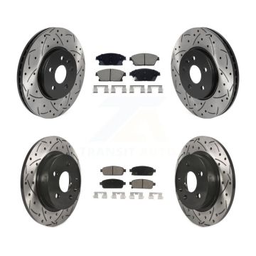 Front Rear Drilled Slot Disc Brake Rotors Ceramic Pad Kit For Chevrolet Trax Buick Encore KDC-101077
