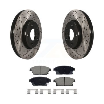 Front Drilled Slot Brake Rotor & Ceramic Pad Kit For Chevrolet Cruze Buick Verano Orlando KDC-101091