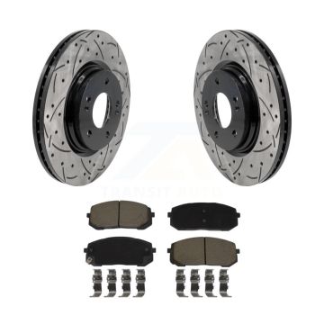Front Coat Drill Slot Disc Brake Rotors Ceramic Pad Kit For Hyundai Elantra Sonata Kia K5 KDC-101110