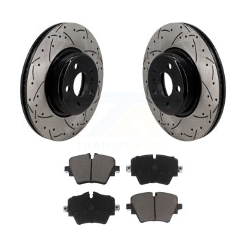 Front Drill Slot Brake Rotors Ceramic Pad Kit For BMW X3 330i xDrive X4 Z4 430i Toyota GR KDC-101112