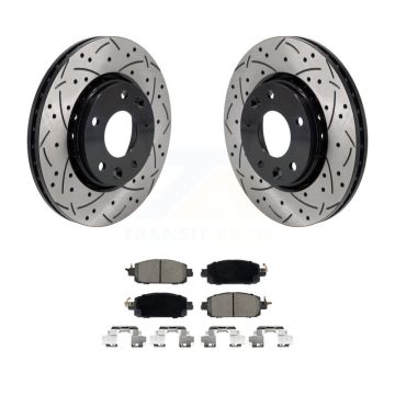 Front Coated Drilled Slotted Disc Brake Rotor And Ceramic Pad Kit For Nissan Kicks Sentra KDC-101113