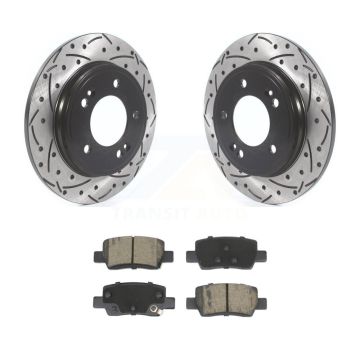 Rear Coated Drilled Slotted Disc Brake Rotors And Ceramic Pads Kit For Hyundai Elantra KDC-101122