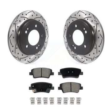 Rear Drill Slot Brake Rotor Ceramic Pad Kit For Hyundai Elantra With Manual Parking KDC-101123