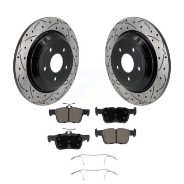 Rear Drill Slot Brake Rotors Ceramic Pad Kit For Ford Escape Bronco Sport Lincoln Corsair KDC-101128