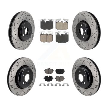 Front Rear Disc Brake Rotor & Ceramic Pad Kit (6Pc) For BMW 530e xDrive 640i Gran Turismo KDC-101129