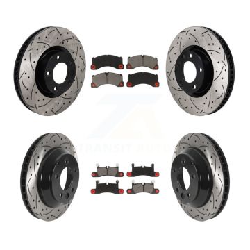 Front Rear Disc Brake Rotors Ceramic Pad Kit (6Pc) For Volkswagen Touareg Porsche Cayenne KDC-101133