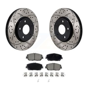 Front Coated Drilled Slotted Disc Brake Rotors And Ceramic Pads Kit For Nissan Rogue KDC-101149
