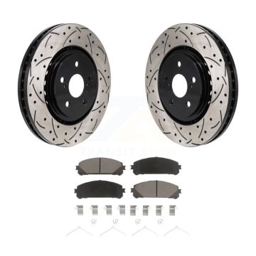 Front Drilled Slot Brake Rotor & Ceramic Pad Kit For Toyota Sienna RAV4 Prime bZ4X Subaru KDC-101165