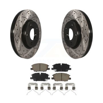 Front Drilled Slot Brake Rotor & Ceramic Pad Kit For Chevrolet GMC Terrain Equinox Malibu KDC-101170